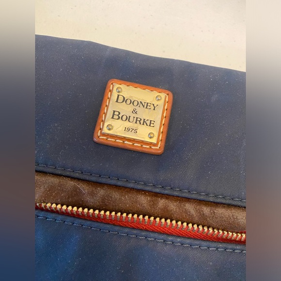 Dooney & Bourke 1975 Navy Blue and Brown Crossbody Bag - Picture 3 of 5